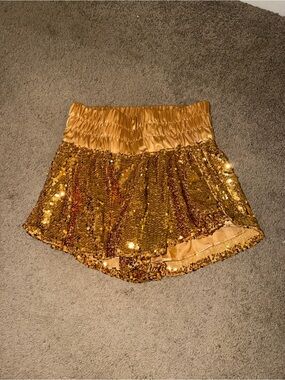 Gold sequin skort